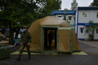 Мобильный многопрофильный госпиталь Южного военного округа (ЮВО) прибыл и приступил к работе.